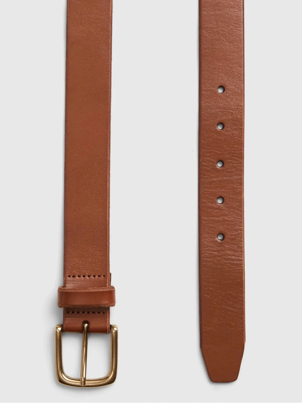 GAP | Classic Brown Leather Belt with Brass Buckle